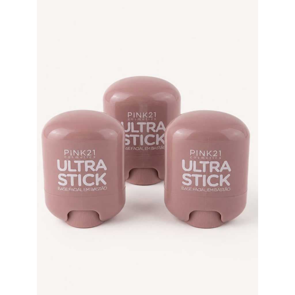 Base Facial Bastão Pink 21 Ultra Stick – Alta Cobertura e Fácil Aplicação