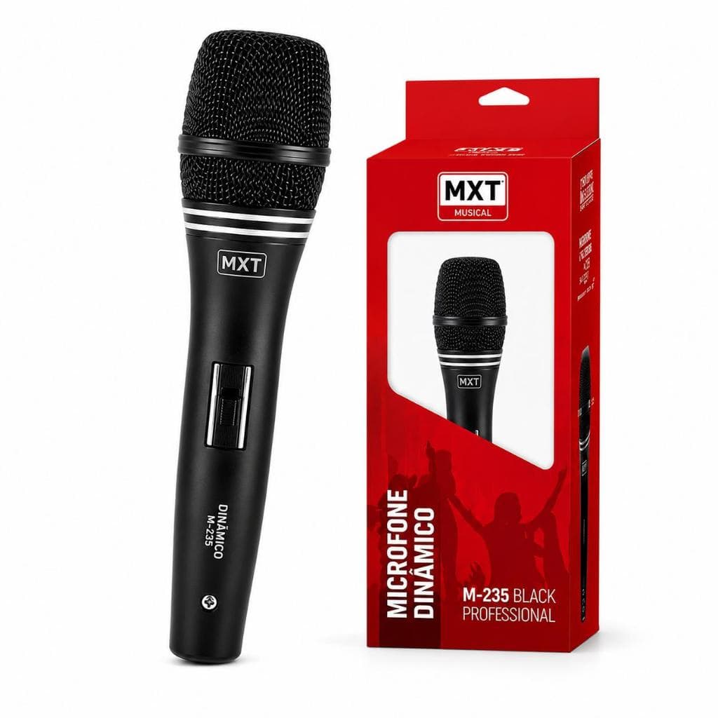 Microfone Profissional Dinâmico Com Fio P10 Cabo 3m MXT Qualidade Premium top