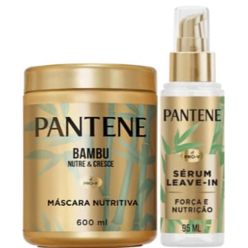 Kit Pantene Bambu Máscara 600ml e Sérum 95ml Tratamento Capilar Nutre e Cresce