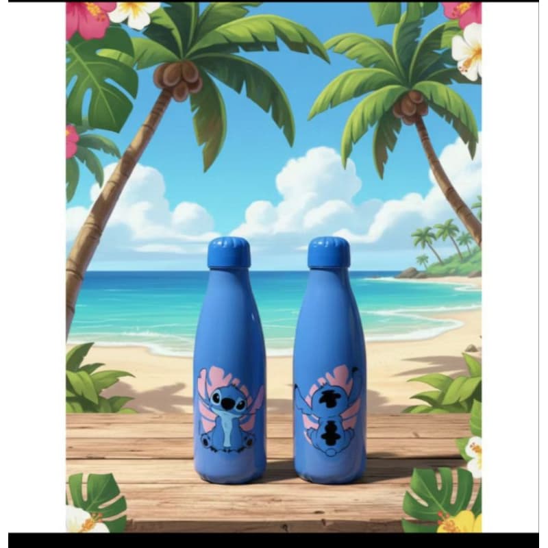 Garrafa Squeeze Plástica Stitch Disney 600ml Escola Passeio Lancheira Linda e Academia