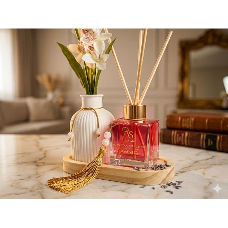Kit Decorativo Luxo Difusor de Aromas + Vaso de Gesso com Flor Artificial Decoração Moderna