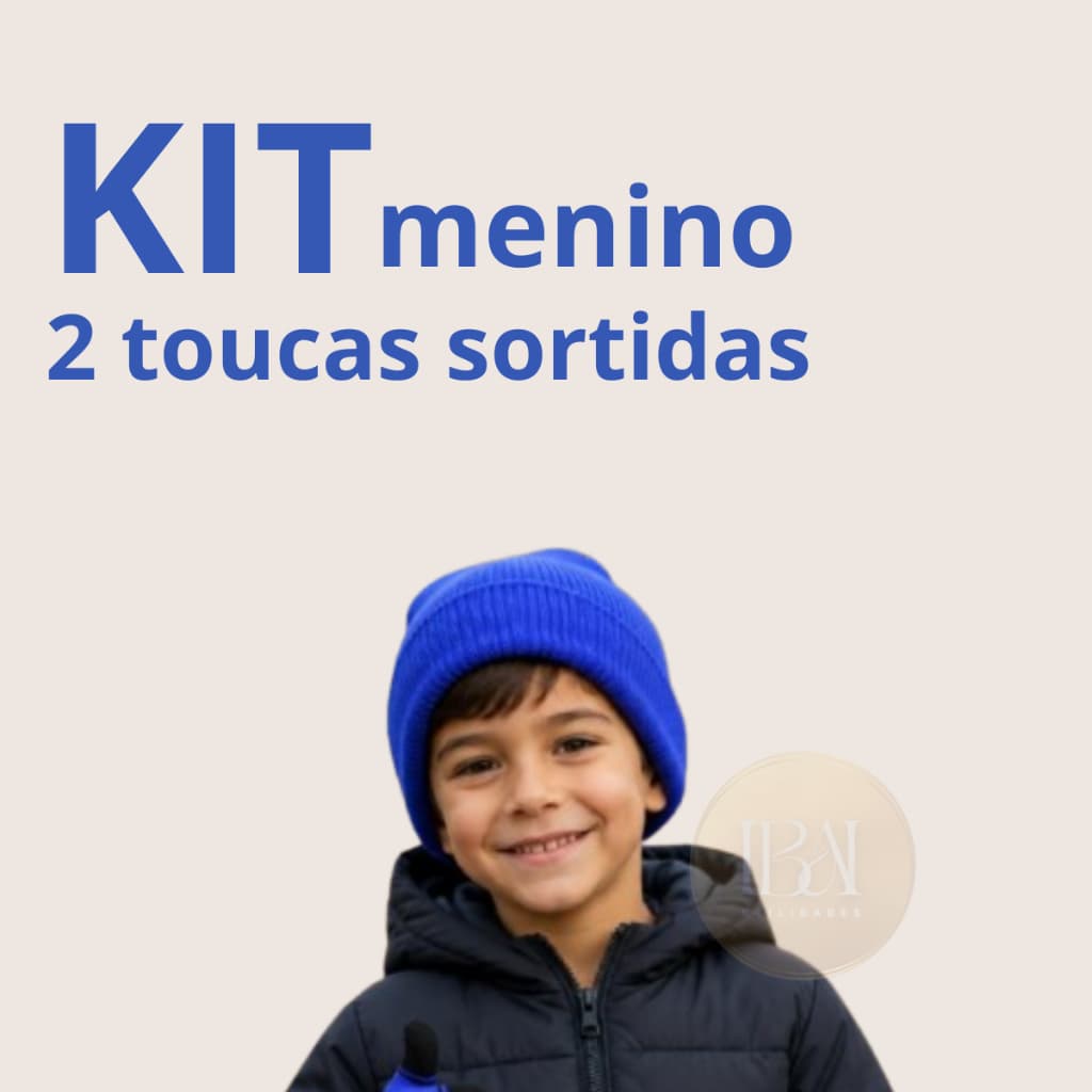 Kit com 2 Toucas de Inverno Infantil Menino Menina Macia e quentinha