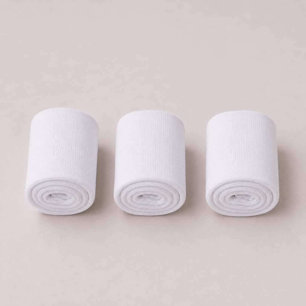 Kit 3 Pares de Meias Branca Infantil Meninos e Meninas Tecido de Algodão Lisa Básica