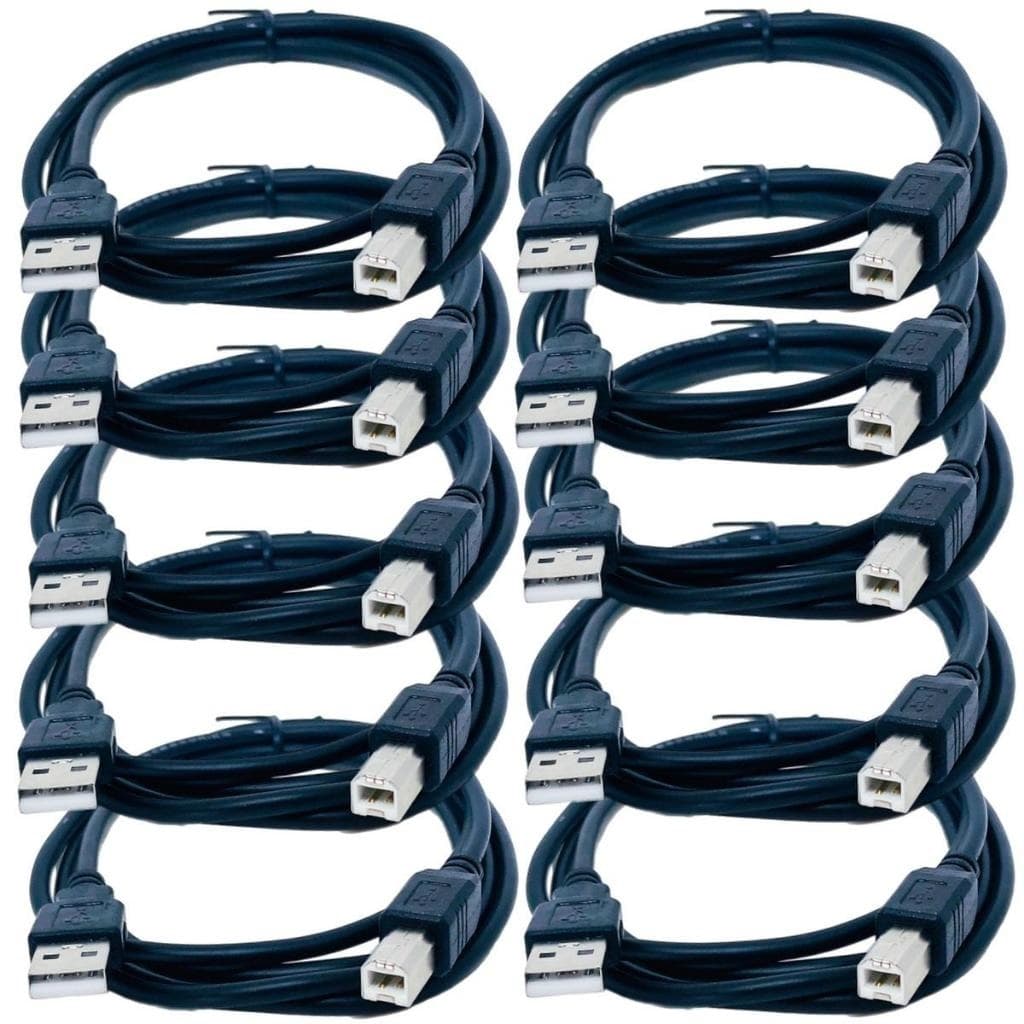 Kit 10 Cabo Extensor  Para Impressora Usb 2.0 Am/bm 1.5 Metros
