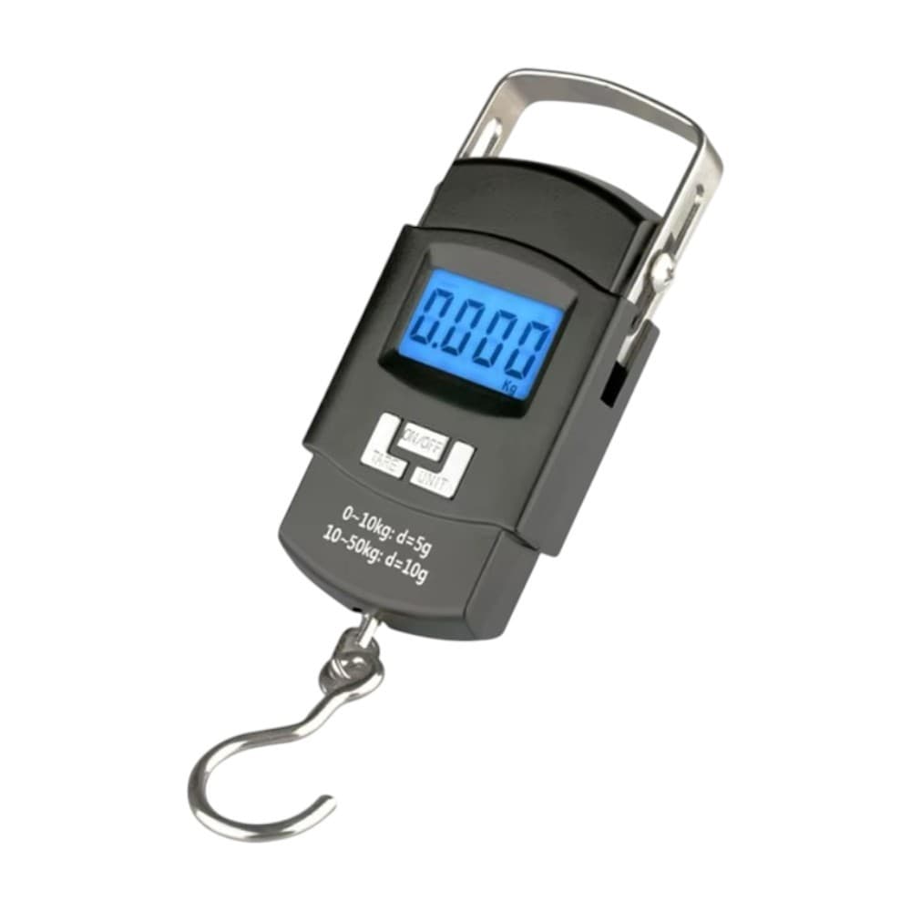 Balança Digital Portátil De Mão gancho Até 50kg Trava Mala Bagagem