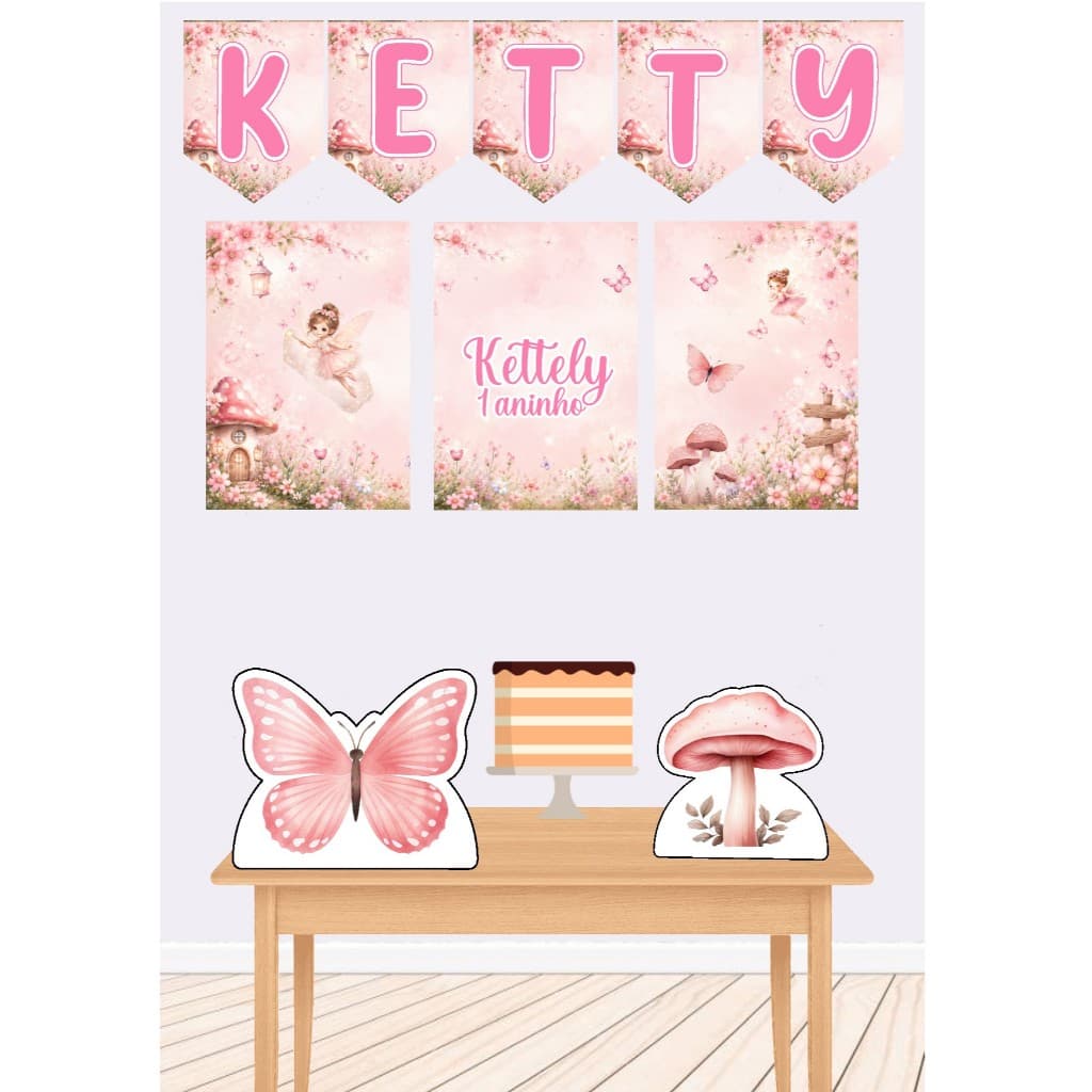 Kit só um Bolinho Jadirm das Fadas/Jardim Encatado das Fadas