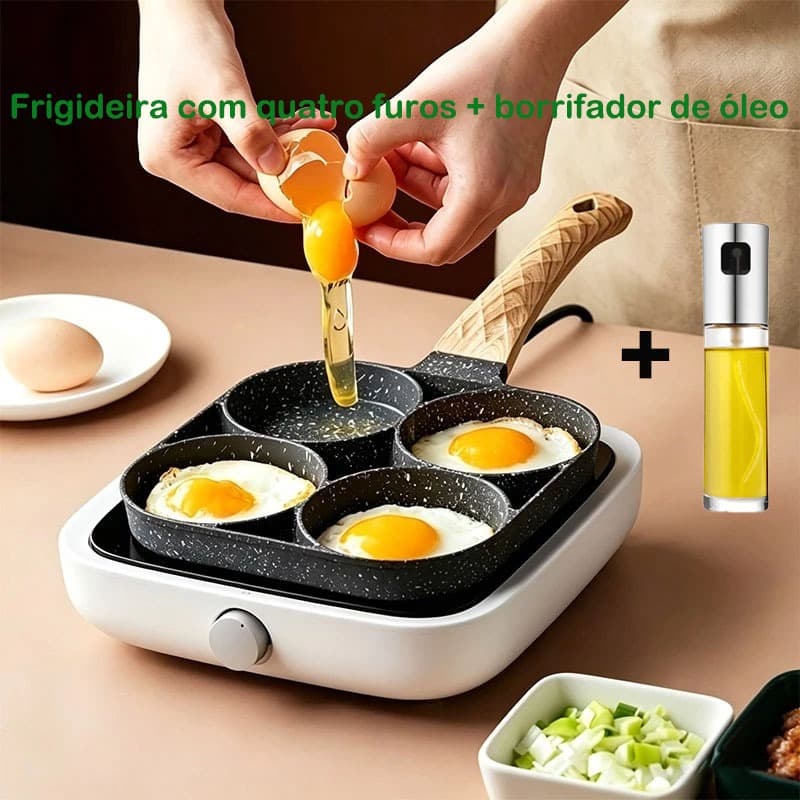 frigideira de ovos 4 em 1 Sem tampa Compatível com Gás e Indução frigideira elétrica para ovos