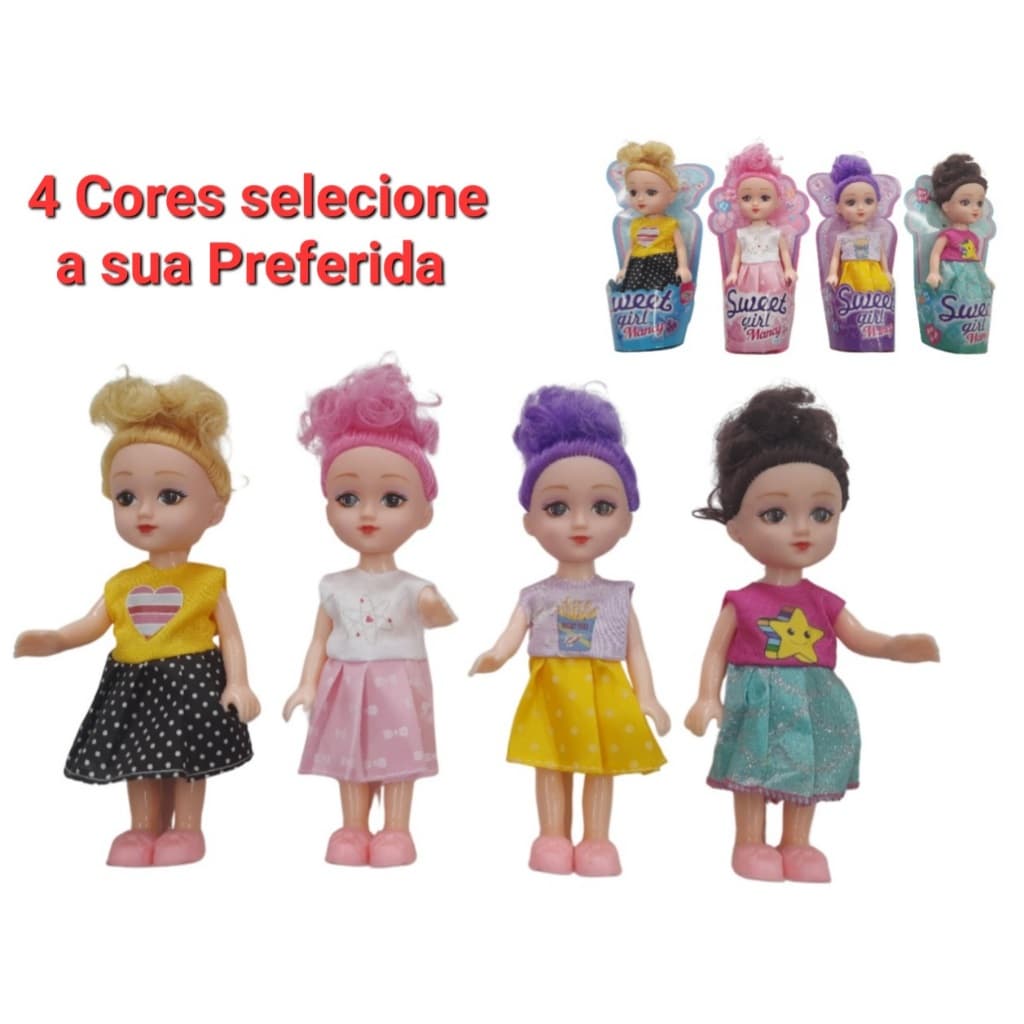 Boneca Pequena Crianças Bonequinha Presente Aniversário Lembrancinha Festa