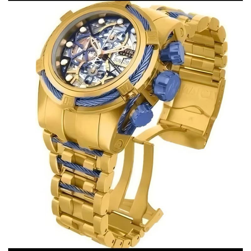Relógio invicta Reserve Bolt Zeus banhado a ouro 18 k