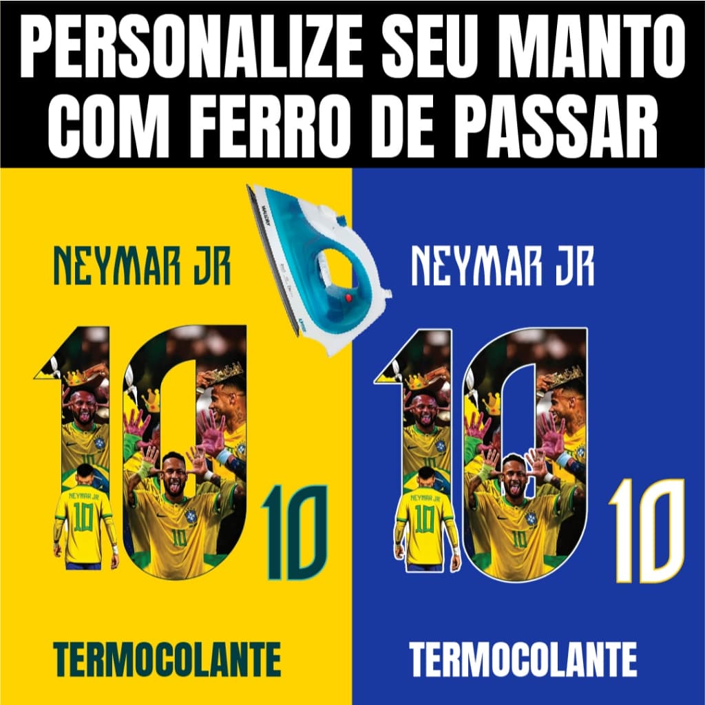 Personalização seleção careta termocolante para camisas personalize em casa