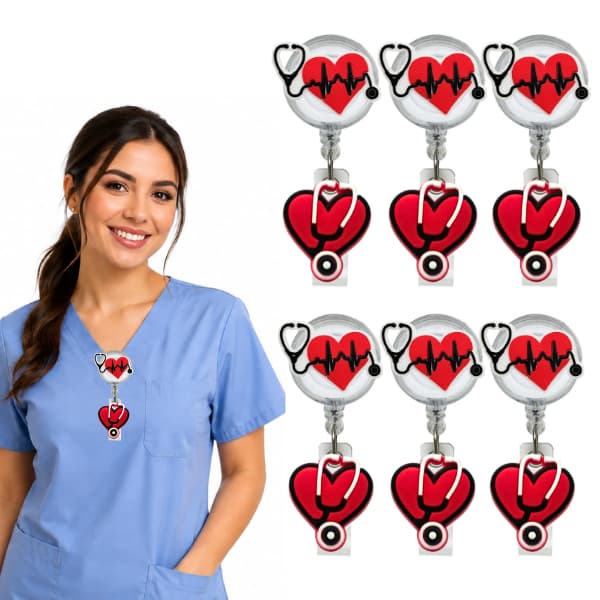 Kit Portas Crachás Retrátil Personalizado Roller Clip Enfermagem Hospital