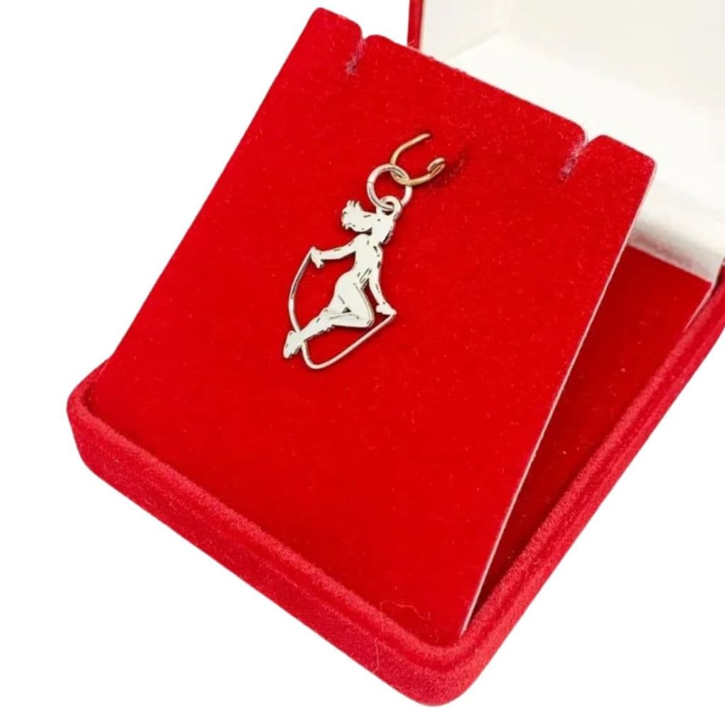 Pingente em Prata 925 Pular Corda Feminino / Mulher Pulando Corda