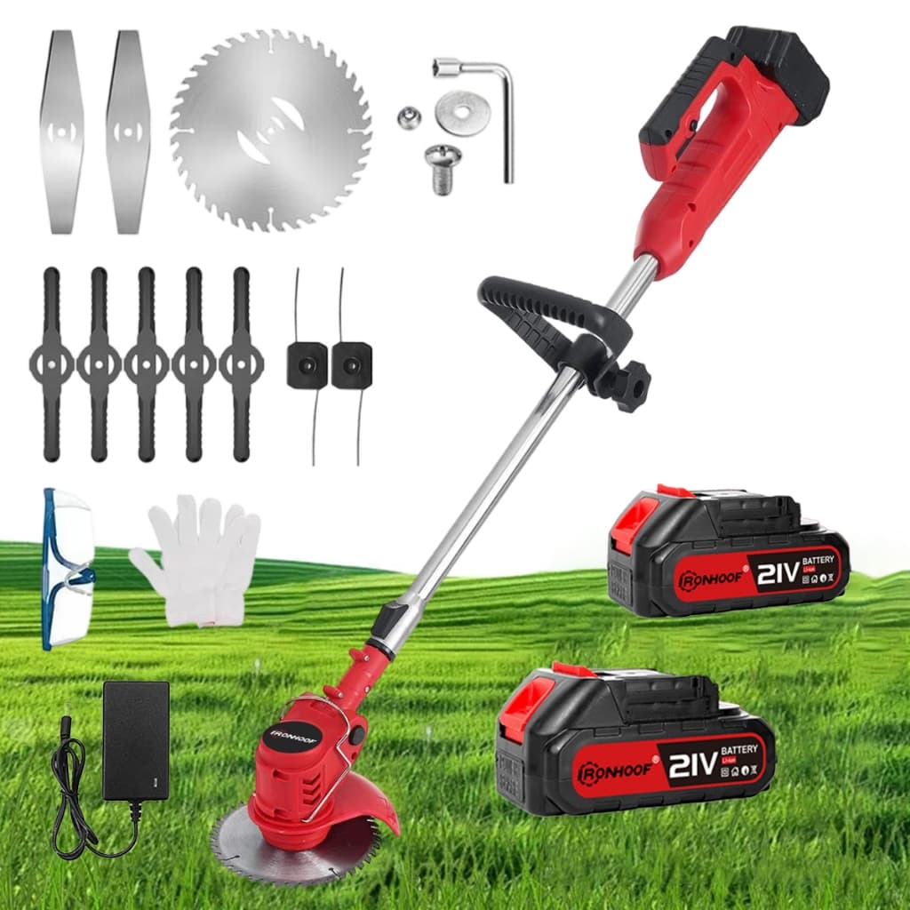 Roçadeira Máquina de Cortar Grama Aparador de Grama Brushless 2 Bateria