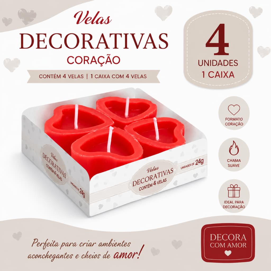 4 Velas Flutuante Surpresa Romântica Dia Dos Namorados Amor