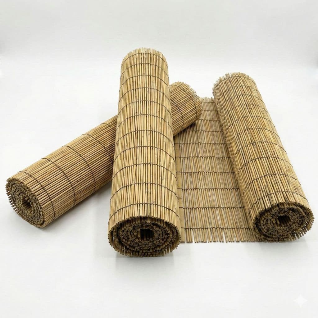 500m² Kit 100 Esteira de Bambu Natural Forro Pergolado Cerca Eventos Supermercado Reforma Construção