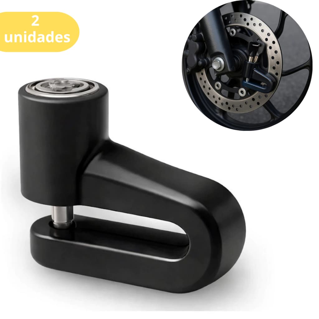 Kit 2 Travas de Disco para Moto e Bicicleta Cadeado Anti Furto Freio a Disco Universal