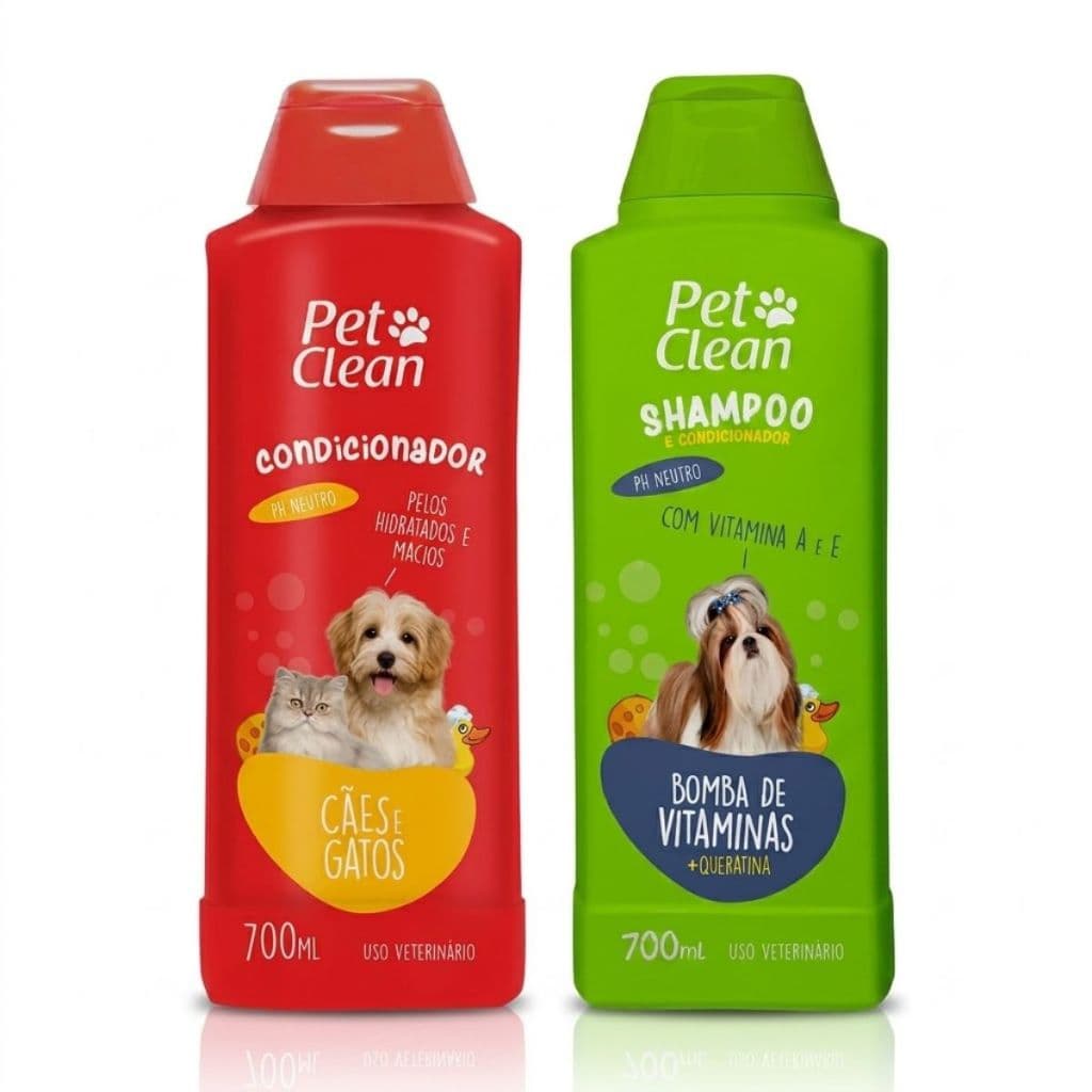 Creme Condicionador + Shampoo 700ml Para Cães E Gatos Fragrância Bomba De Vitaminas