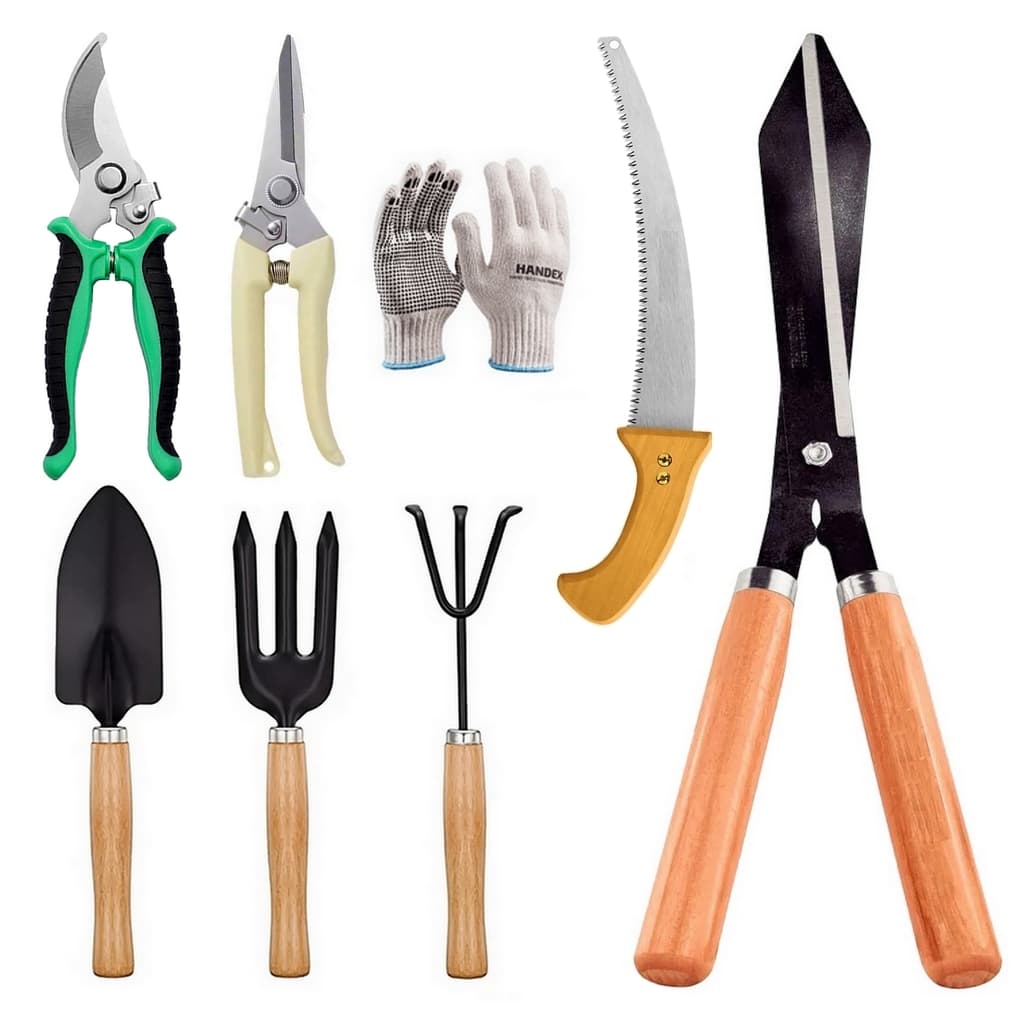 Kit PODA Tesoura Alicate Serrote jardinagem jardim jardineiro grama viva