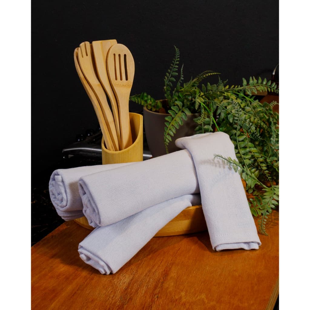 Kit Pano de Prato Branco Sem Estampa Guardanapo Liso 100% Algodão 40x 60 Cm Bainha