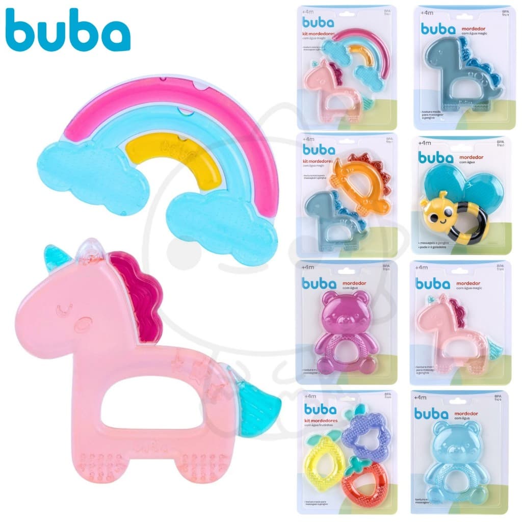 Mordedor Buba Com água Unicornio Dinossauro Mordedor bebê gengiva