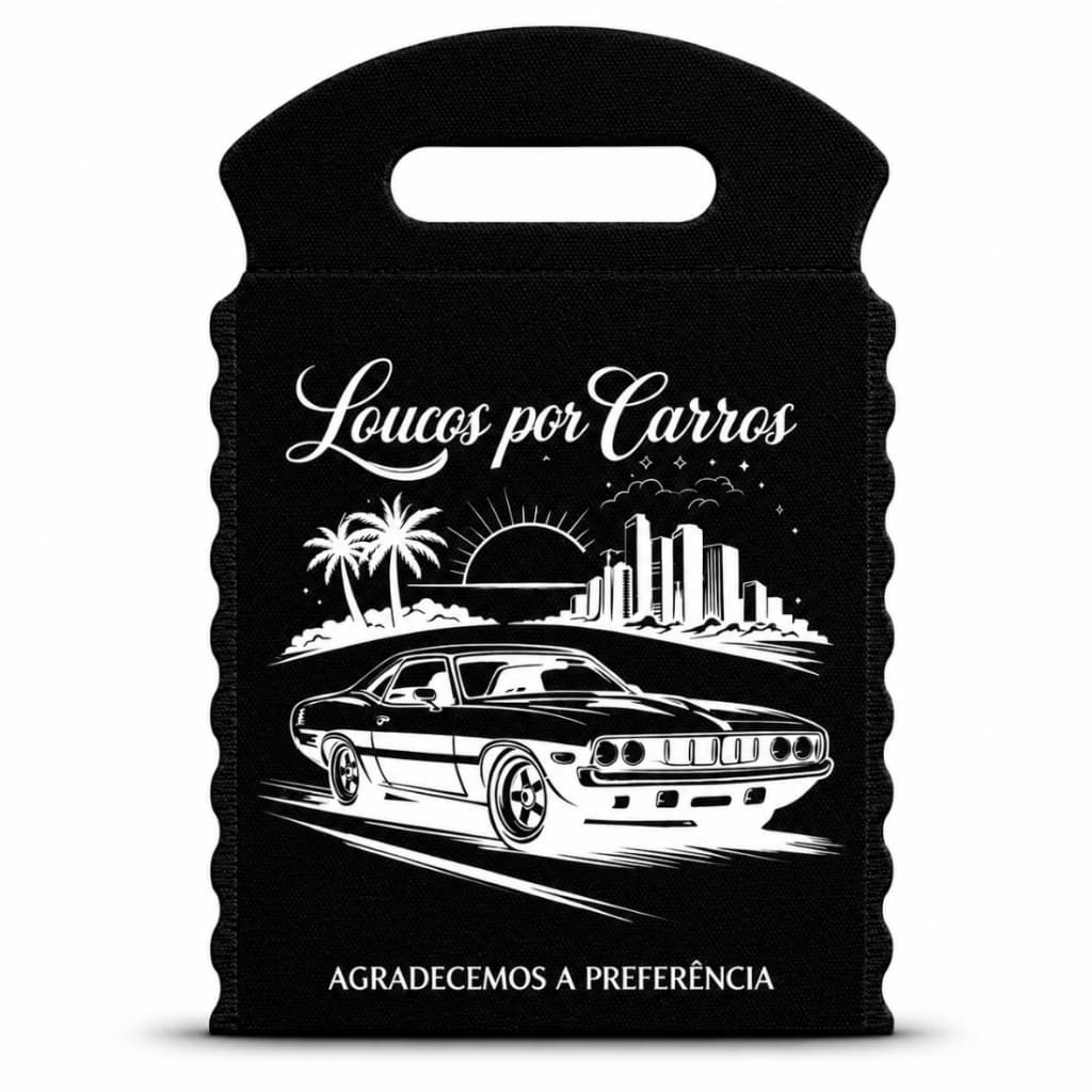 Kit 100 Lixo Car Preto - Arte Loucos por Carros Estampa Pronta (PRODUTO NÃO É PERSONALIZADO)