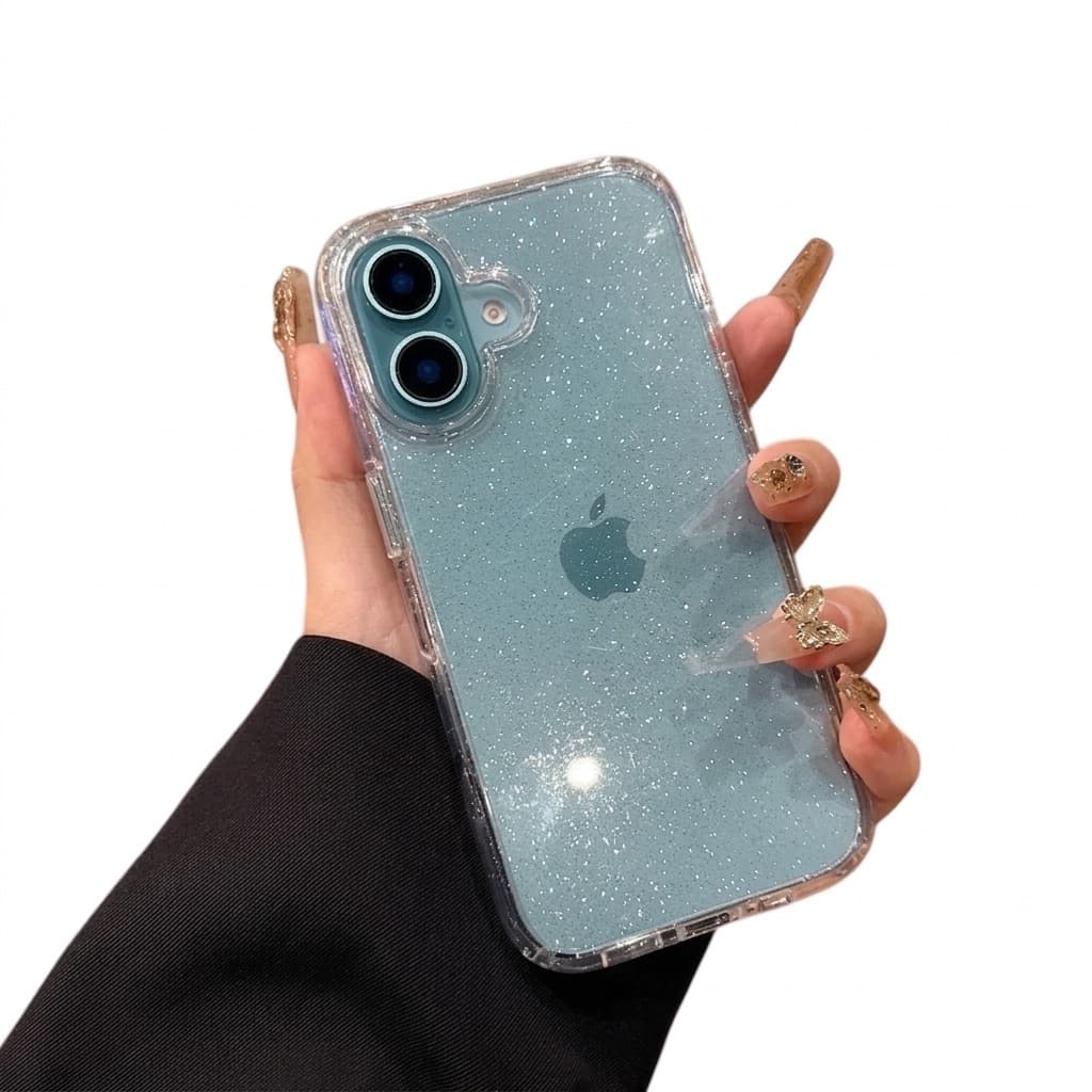 Capa Capinha para Iphone Transparente Glitter Cores Case Anti Impact iPhone 11 13 14 15 16 ProMax 17