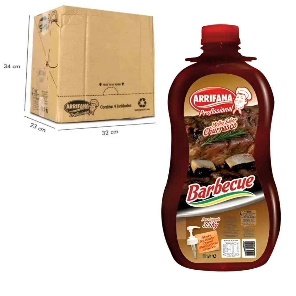 Molho Barbecue Bbq Arrifana 3,5kg Caixa 4 Unidades