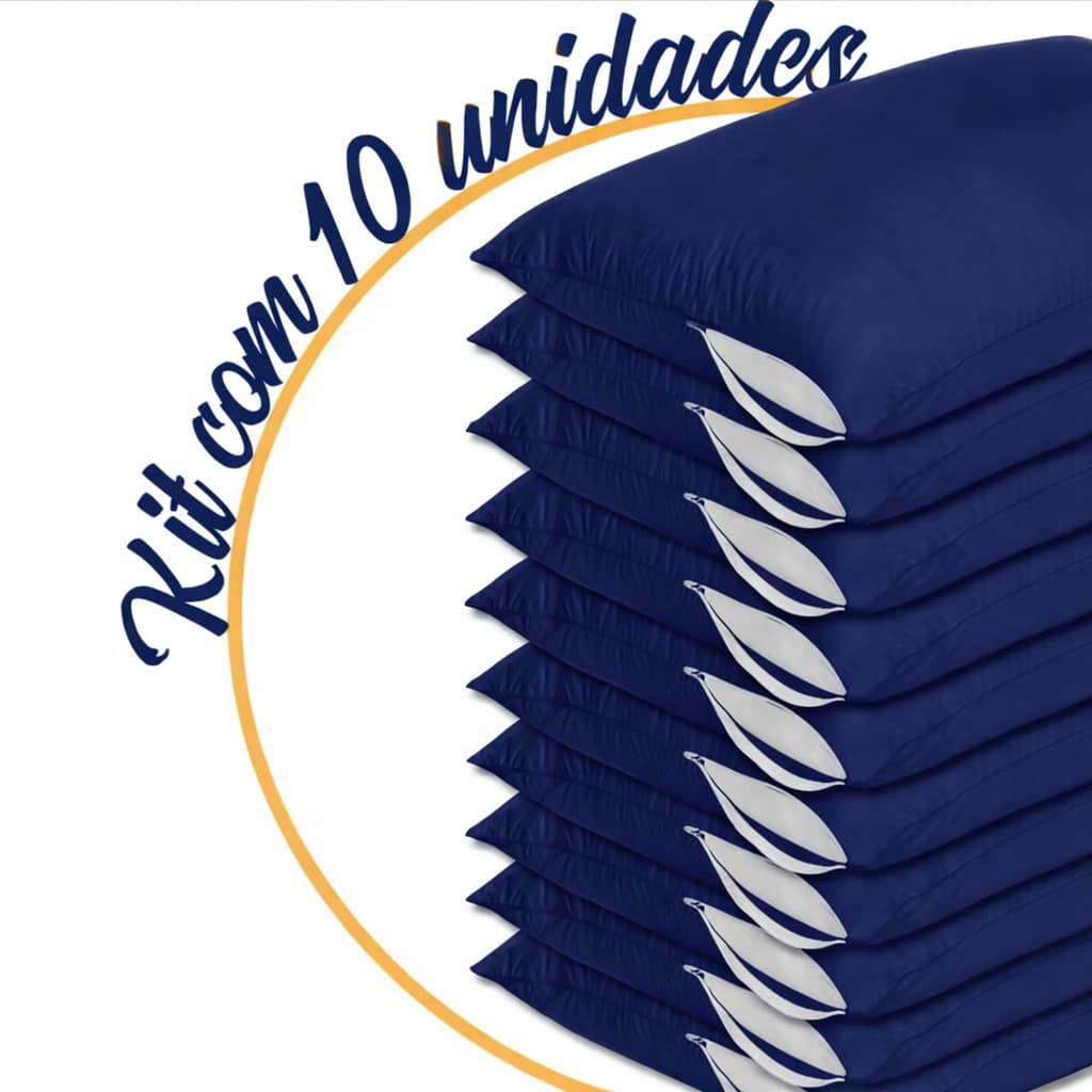 kit 10, 4 e 2 Capas Protetora Azul Fronha Travesseiro com Ziper Anti Ácaro Proteção Completa