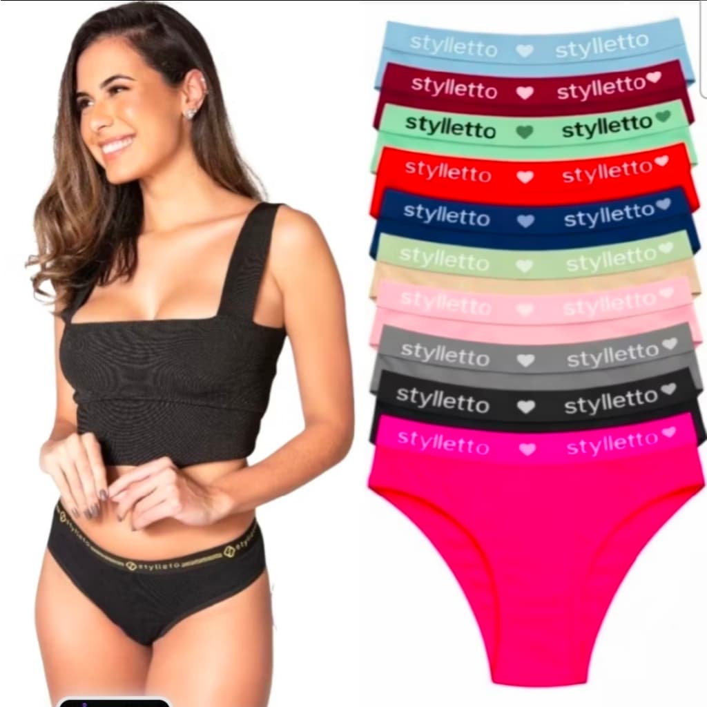 KIT 4 E 8 TANGA FEMININA ELASTICO EXPOSTO CINTURA ALTA EM ALGODAO COS LARGO CALÇINHA PARA O DIA DIA
