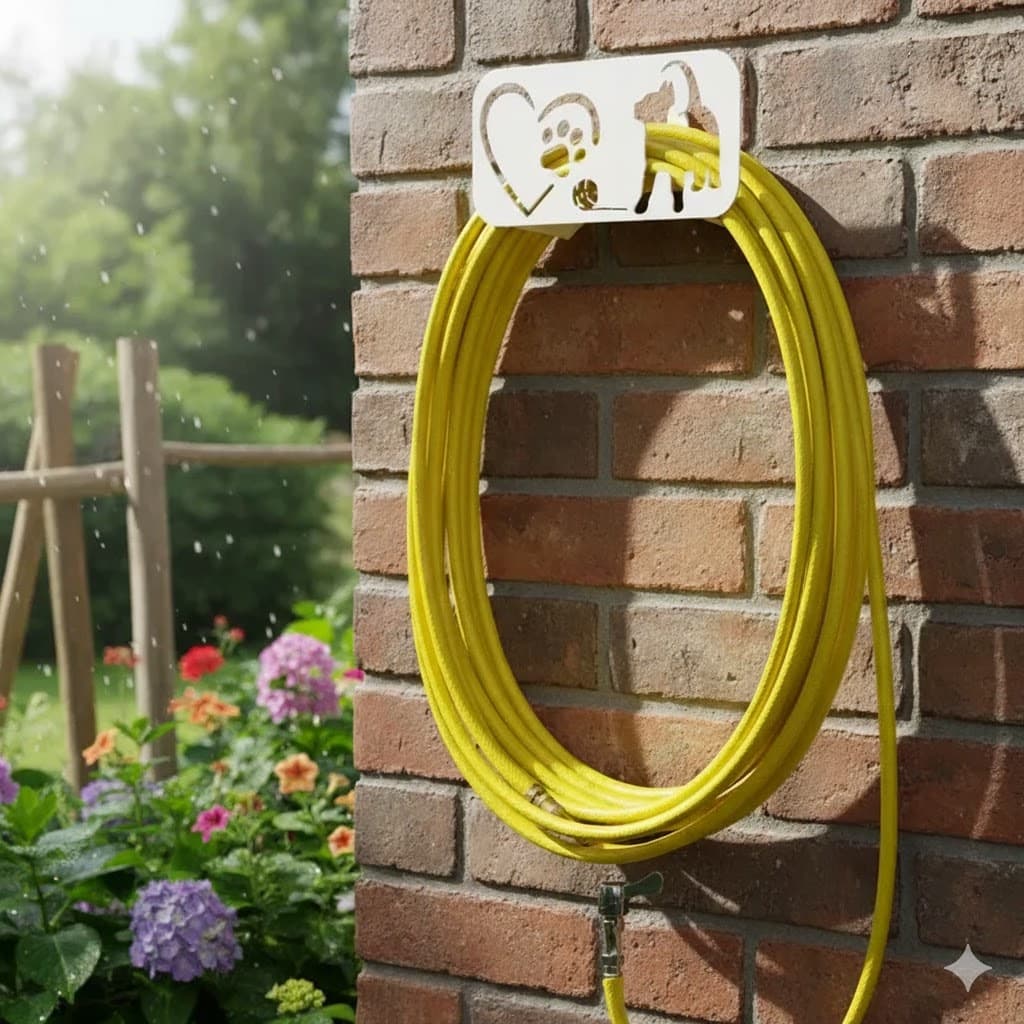 SUPORTE ENROLADOR MANGUEIRA JARDIM GATO  BRANCO All Style