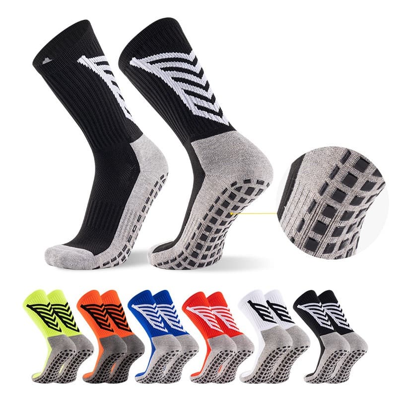 Kit 6 Pares de Meias de Futebol Longas Antiderrapantes para Futsal
