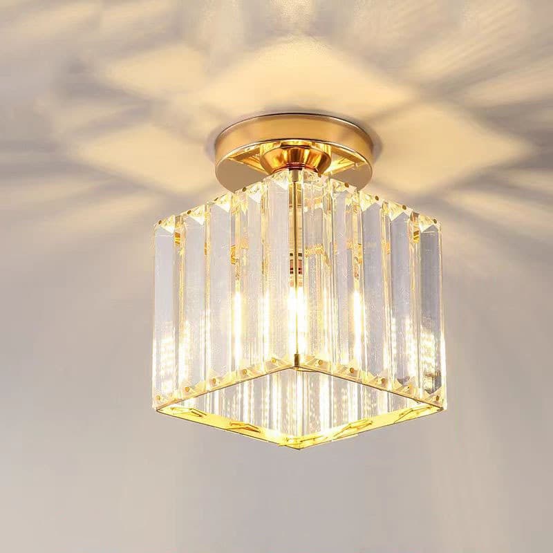 Lâmpada de teto refrativa de cristal Lâmpadas Premium de teto de cristal para corredores e varandas.