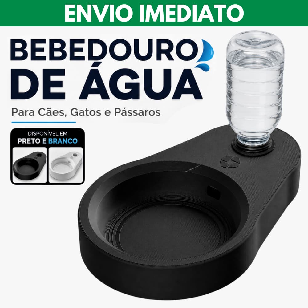 Bebedouro de Água Pet Com Garrafa Para Cães Gatos e Pássaros