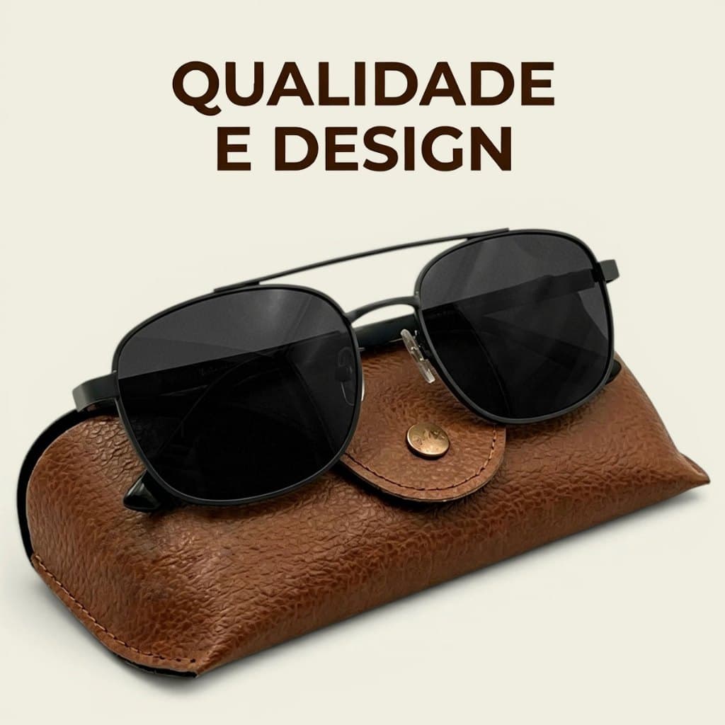 Heyoo Óculos de Sol Piloto Viral UV400 Frame PC Premium Hastes Metálicas Douradas
