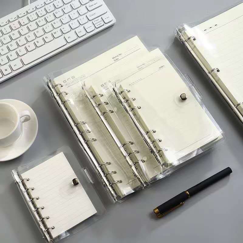 caderno fichário capa Transparente A5/ A6 com 100 folhas solta 2250-2251
