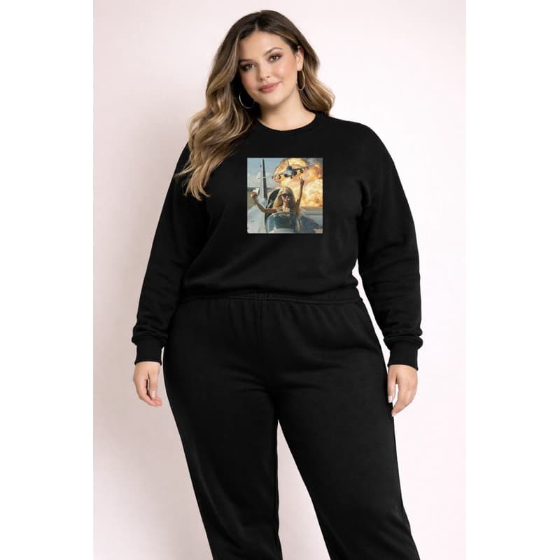 Blusa Moletom Feminina Plus Size Estampa Engraçada