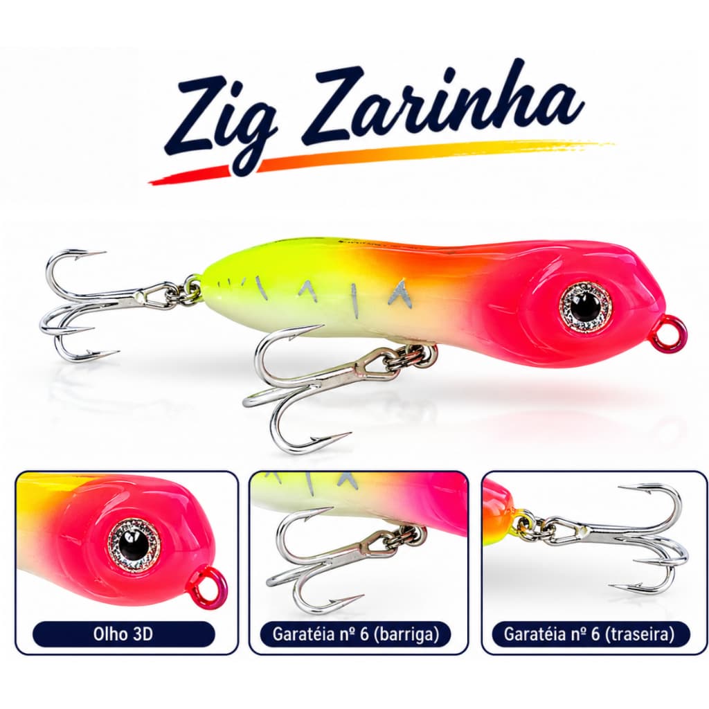 Isca Zig Zarinha 90 nado Zara Nelson Nakamura superfície 9cm