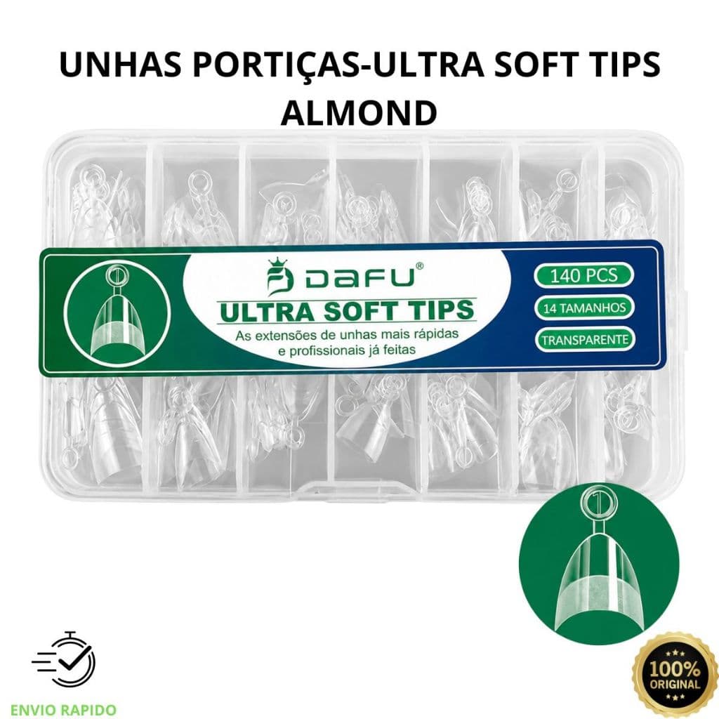 Unhas Postiças Dafu Ultra Soft Tips – Alongamento Profissional 140 Peças