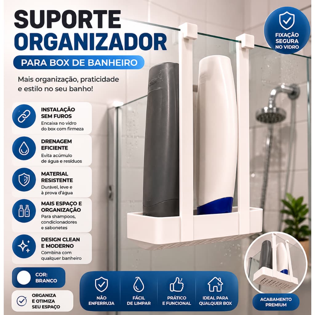 Organizador Box Banheiro | Porta Shampoo  Sabonete | Alta Qualidade | Pronta Entrega