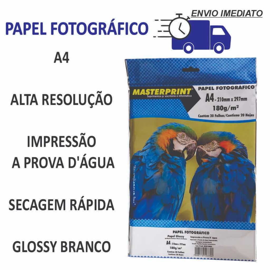 150 FOLHAS - PAPEL FOTOGRÁFICO ALTA RESOLUÇÃO - MASTERPRINT