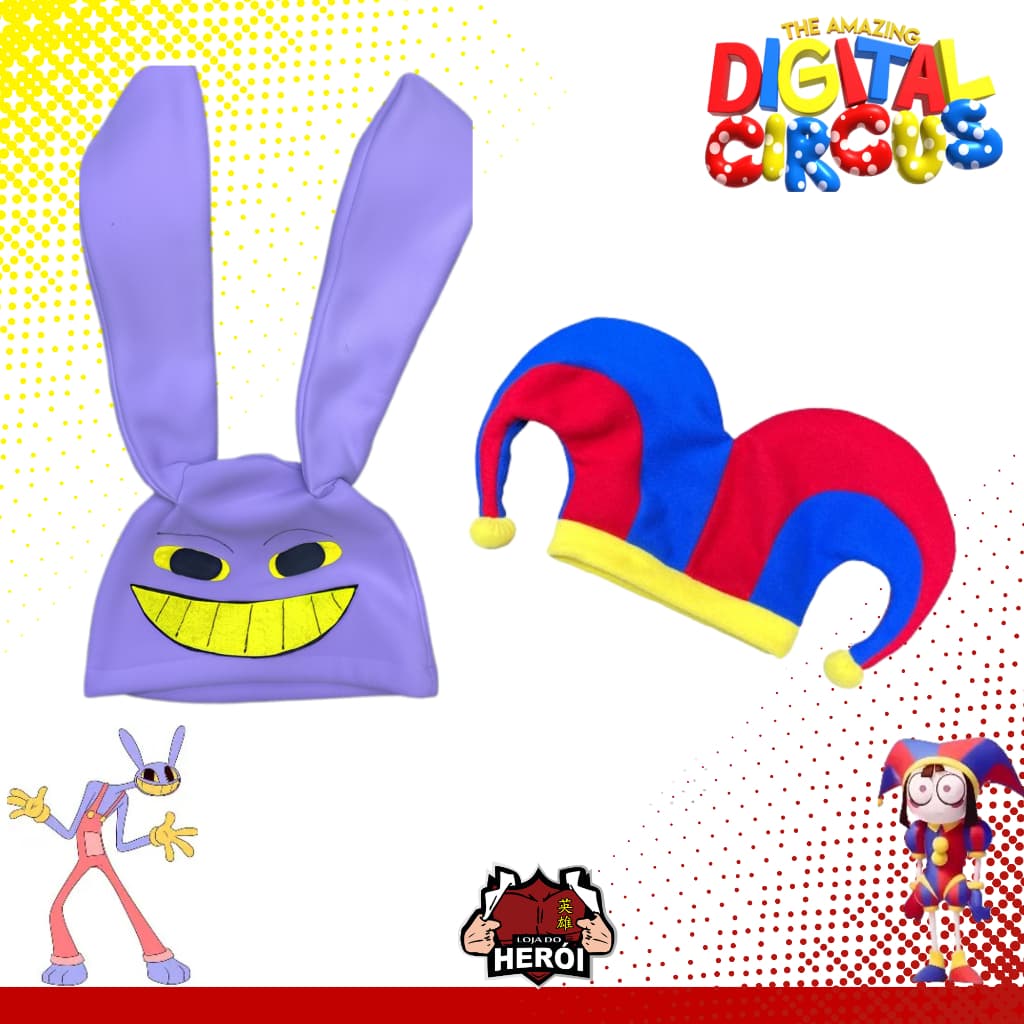 Touca da Pomni - Touca do Jax - O Incrível Circo Digital - Personalizada - Cosplay