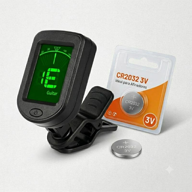 Afinador Digital De Clip  Para Violão Guitarra Baixo Ukulele Violino + Bateria CR2032 3V Incluso