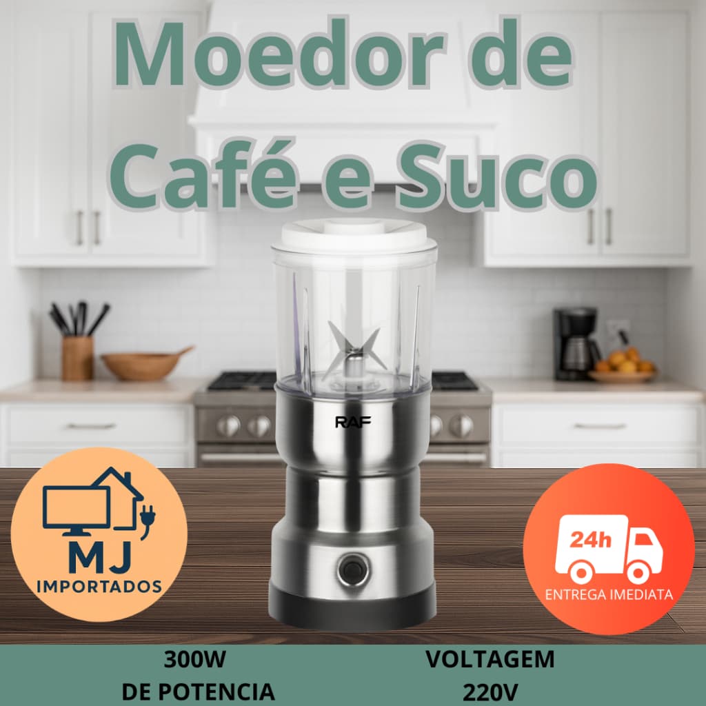 Moedor de Café e Suco RAF – 300W, 220V | Potente, portátil e perfeito para sua cozinha!
