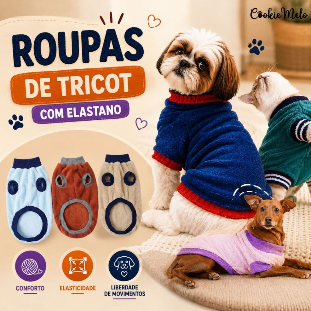 Roupa Pet Para Inverno P/M/G/GG Cachorro Gato Pequeno Medio Grande Porte Macia Quentinha Dias Frios