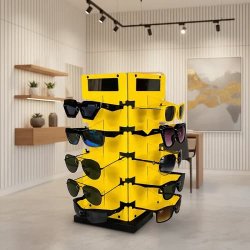 Display Giratório Para 20 Óculos Com Espelho Ótica