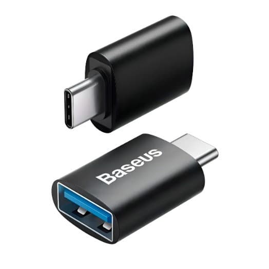 Adaptador Baseus Otg Type C 3.1 Macho Para Usb 3.0 A Fêmea Preto