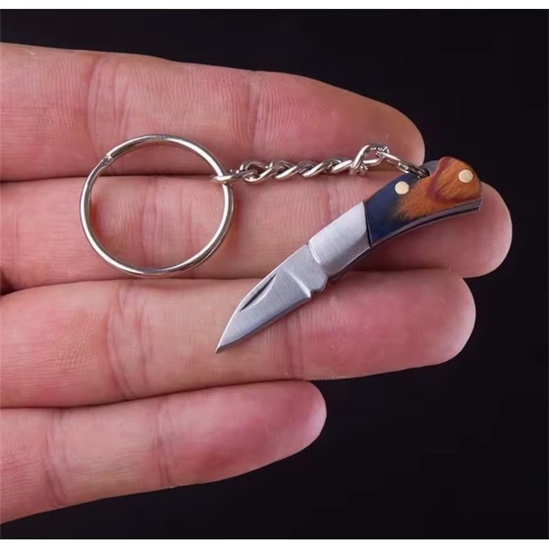Mini canivete faca chaveiro compacto em aço