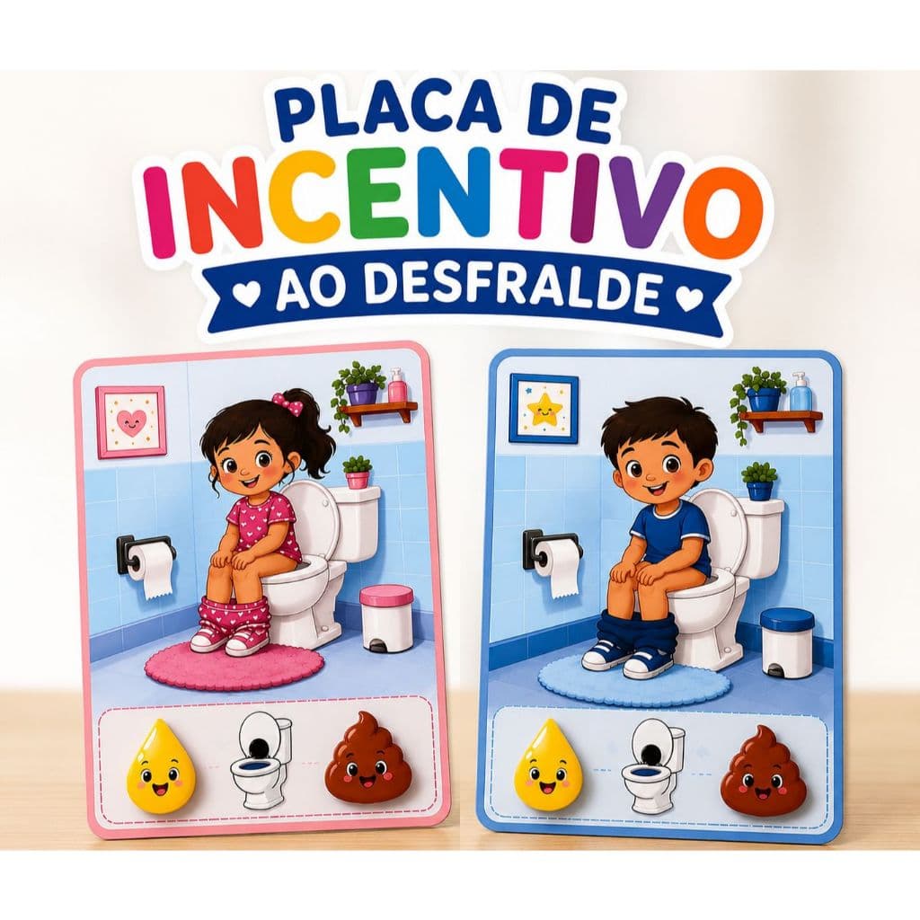 Placa de Incentivo ao Desfralde Infantil com Velcro