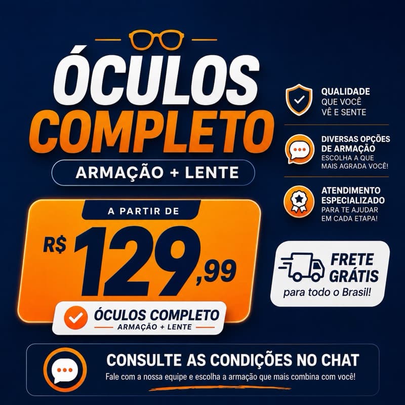 Óculos Completo conforme receita