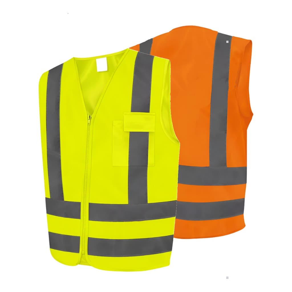 Colete Refletivo Segurança Sinalização Obra Transito Blusão Amarelo Laranja EPI 4 Faixa Visibilidade